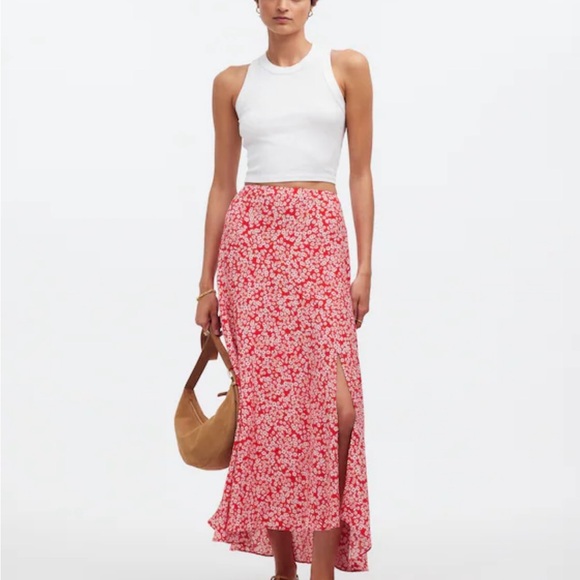 Madewell Dresses & Skirts - Madewell Midi Slip Skirt in Red Floral